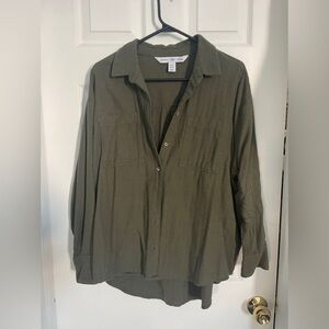 Old Navy Women's Olive Button Down Shirt